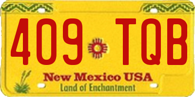 NM license plate 409TQB