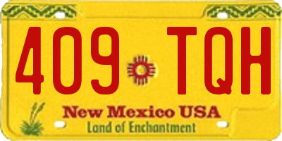 NM license plate 409TQH