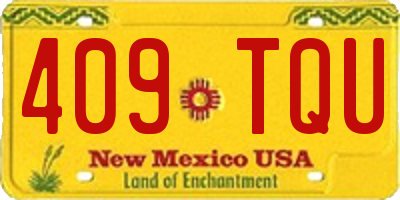 NM license plate 409TQU