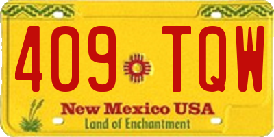 NM license plate 409TQW