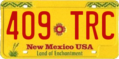 NM license plate 409TRC