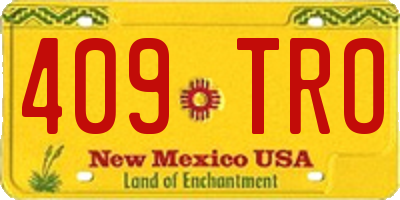 NM license plate 409TRO