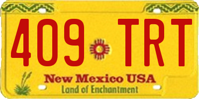 NM license plate 409TRT