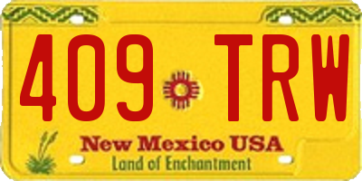 NM license plate 409TRW