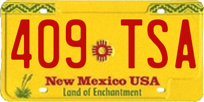 NM license plate 409TSA