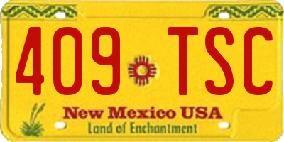 NM license plate 409TSC