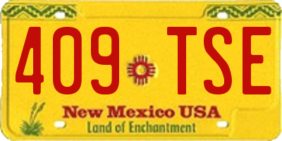 NM license plate 409TSE