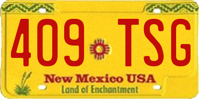 NM license plate 409TSG