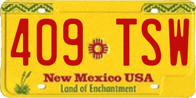 NM license plate 409TSW