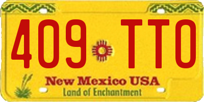 NM license plate 409TTO