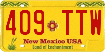 NM license plate 409TTW