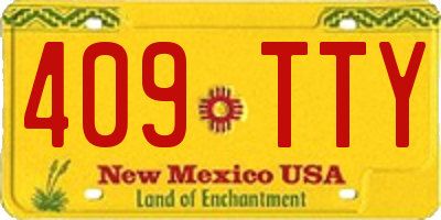 NM license plate 409TTY