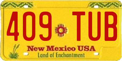 NM license plate 409TUB