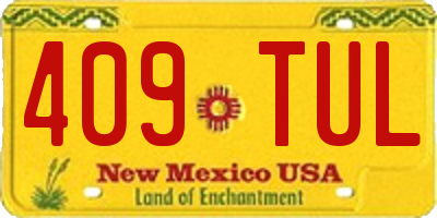 NM license plate 409TUL