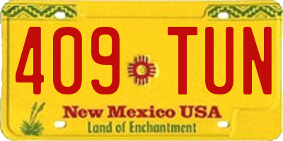 NM license plate 409TUN