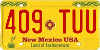 NM license plate 409TUU