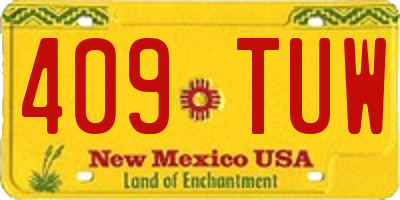 NM license plate 409TUW