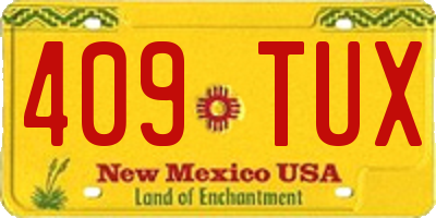 NM license plate 409TUX