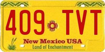 NM license plate 409TVT