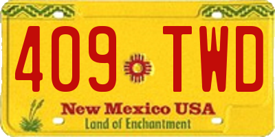 NM license plate 409TWD