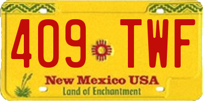 NM license plate 409TWF