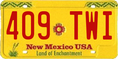 NM license plate 409TWI