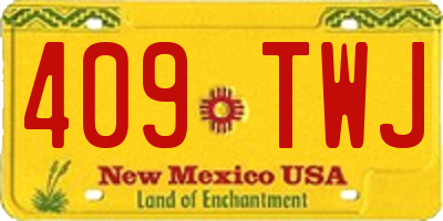 NM license plate 409TWJ