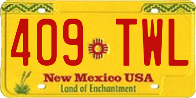 NM license plate 409TWL