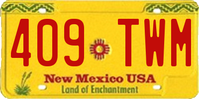 NM license plate 409TWM