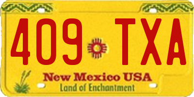 NM license plate 409TXA