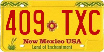 NM license plate 409TXC
