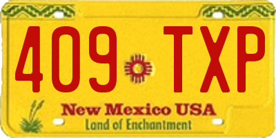 NM license plate 409TXP