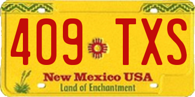 NM license plate 409TXS