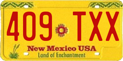 NM license plate 409TXX