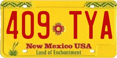 NM license plate 409TYA