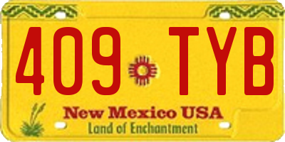 NM license plate 409TYB