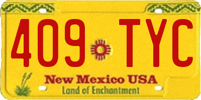 NM license plate 409TYC