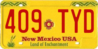 NM license plate 409TYD