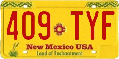 NM license plate 409TYF