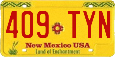 NM license plate 409TYN