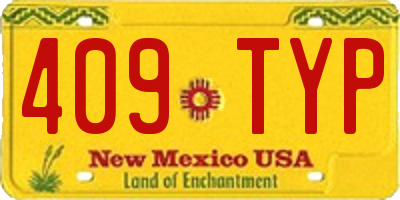 NM license plate 409TYP