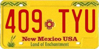 NM license plate 409TYU