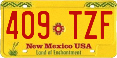 NM license plate 409TZF