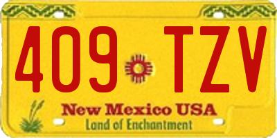 NM license plate 409TZV