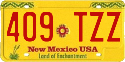 NM license plate 409TZZ