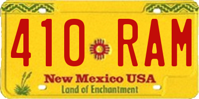 NM license plate 410RAM