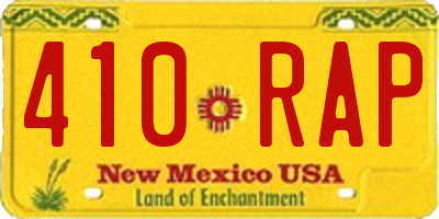 NM license plate 410RAP