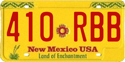 NM license plate 410RBB