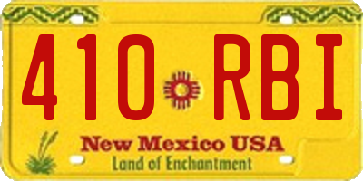 NM license plate 410RBI