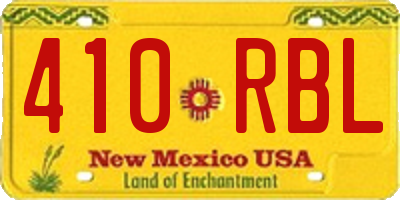 NM license plate 410RBL